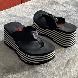Vintage 90s Y2K Rocket Dog Platform Flip Flop Thong Sandals Size 8
